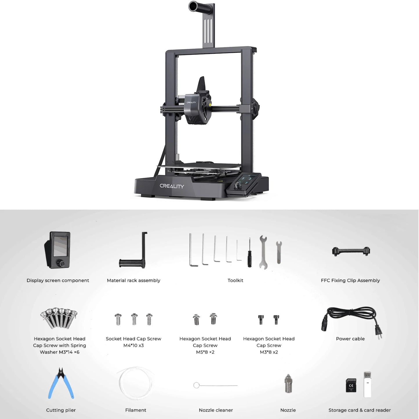 Creality 3D Ender-3 V3 SE Printer Sprite Direct Extrusion 250mm/S Faster Printing Speed Dual Z-Axis IU Display CR Touch Y Optica