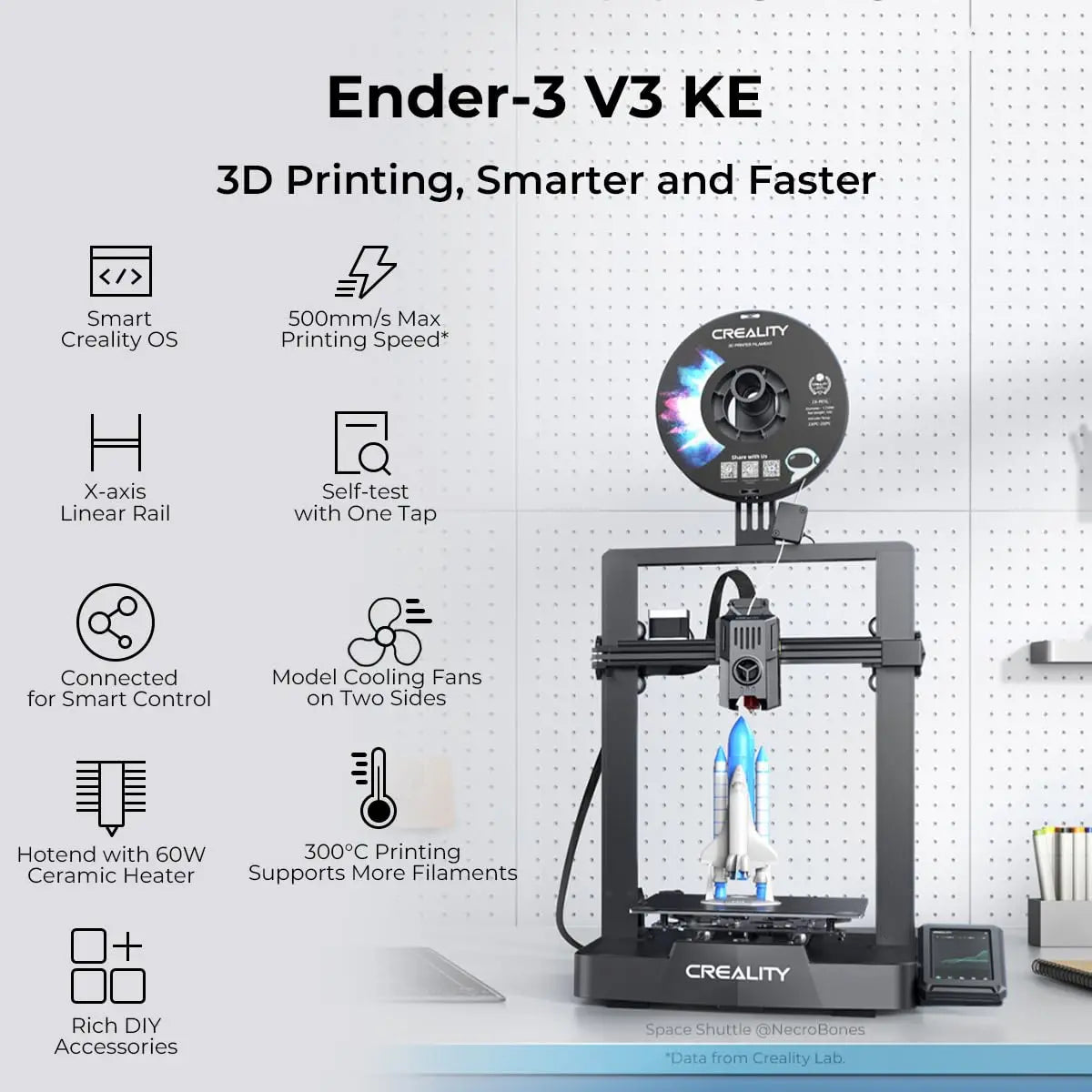 Creality Ender 3 V3 KE 3D Printer 500mm/s MAX Printing X-axis Linear Rail CR Touch Auto Leveling Upgraded Sprite Direct Extruder