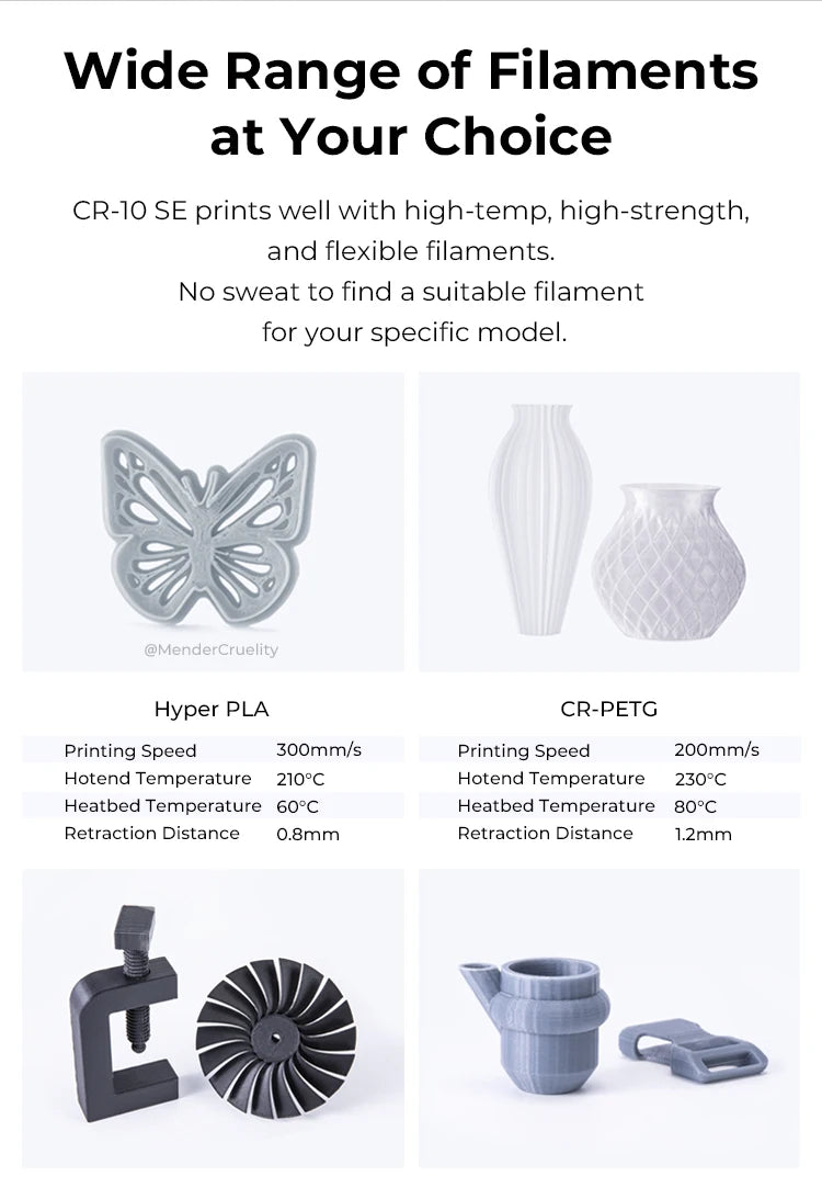 Creality CR-10 SE 3D Printer Upgraded "Sprite" Direct Extrusion Hands-free Auto Leveling 600mm/s Printing Speed 3D Printer